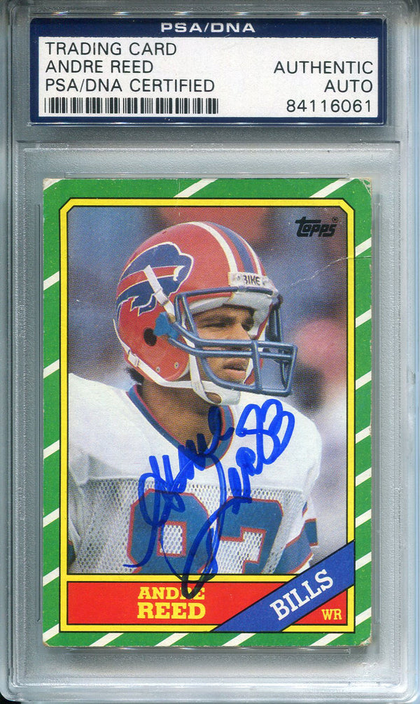 Andre Reed Autographed 1986 Topps Rookie Card (PSA)