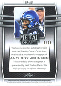 Anthony Johnson Autographed 2019 Leaf Metal Draft Rookie Card