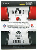 Baker Mayfield & Sam Darnold 2018 Panini Contenders Rookie Card Back