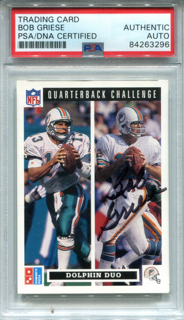 Bob Griese Autographed 1991 Upper Deck Dominos Card (PSA)