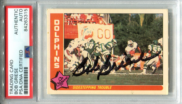 Bob Griese Autographed 1985 Fleer Card (PSA)