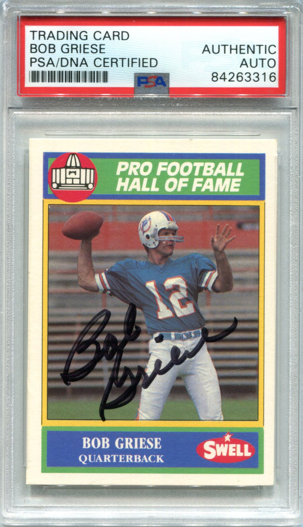 Bob Griese Autographed 1980 Swell Card (PSA)