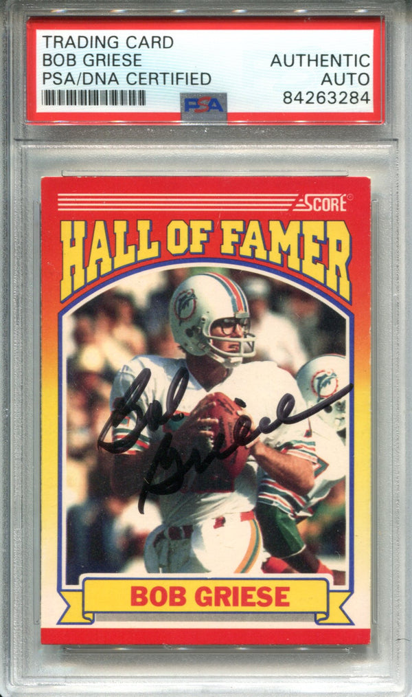 Bob Griese Autographed 1990 Score Card (PSA)