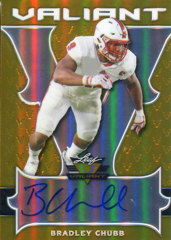 Bradley Chubb Autographed 2018 Leaf Valiant Rookie Card