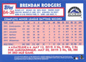 Brendan Rodgers 2019 Topps Rookie Card #36