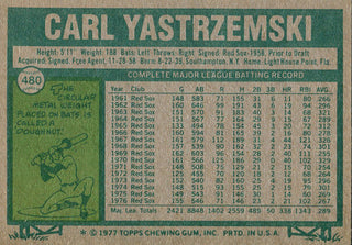 Carl Yastrzemski 1977 Topps Card #480