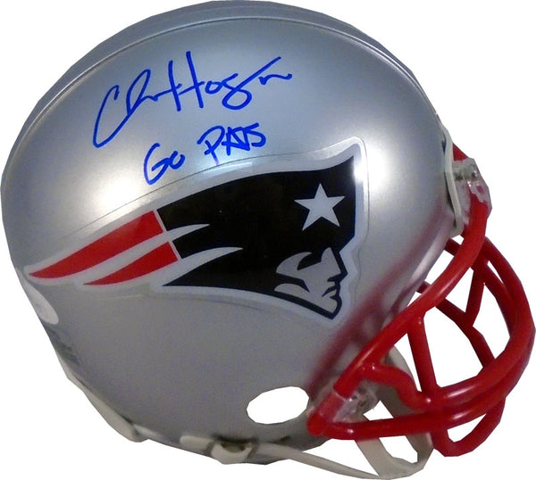 Chris Hogan "Go Pats" Autographed New England Patriots Mini Helmet (JSA)