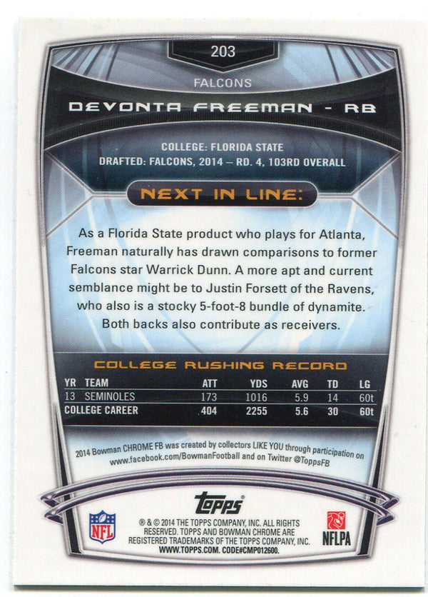 Devonta Freeman 2014 Bowman Chrome Rookie Card