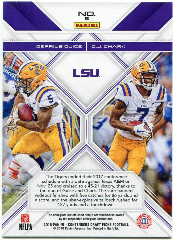 Derrius Guice & DJ Chark 2018 Panini Contenders Rookie Card Back