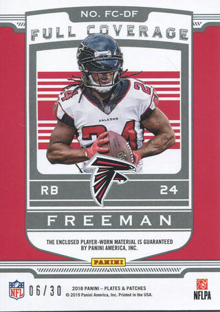 Devonta Freeman 2018 Panini Plates & Patches Jersey Card