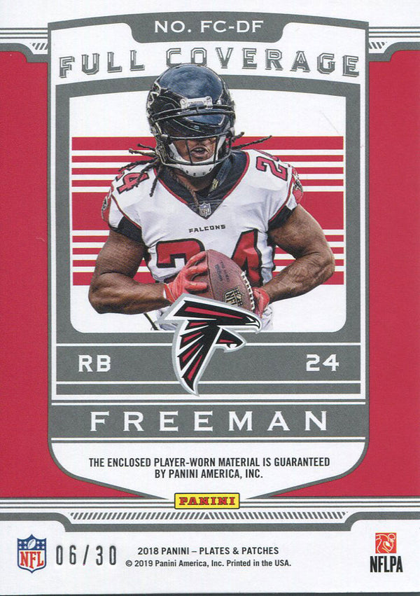 Devonta Freeman 2018 Panini Plates & Patches Jersey Card