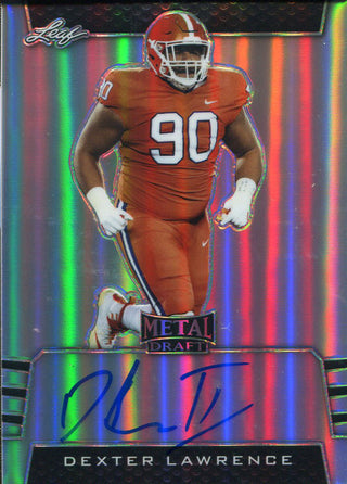 Dexter Lawrence Autographed 2019 Leaf Metal Draft Rookie Card