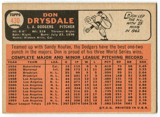 Don Drysdale 1966 Topps Card #430