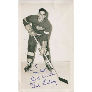 Ted Lindsay Autographed Postcard