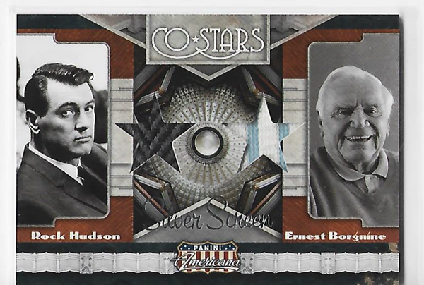 Rock Hundson / Ernest Borginine 2011 Panini #3 (05/99) Co-Stars Material Card