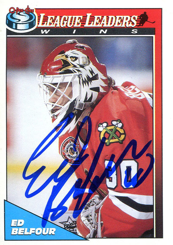 Ed Belfour Autographed 1991 O-Pee-Chee Card