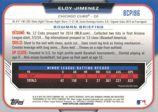 Eloy Jimenez 2015 Bowman Chrome Rookie Card