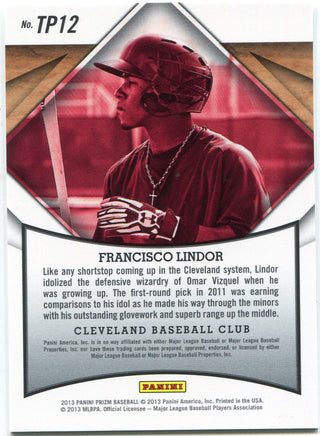 Francisco Lindor 2013 Panini Prizm Rookie Card Back