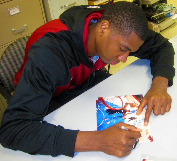 Hassan Whiteside Autographed Spotlight Dunking vs Los Angeles Clippers 8x10 Photo