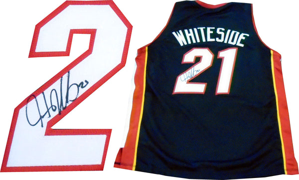 Hassan Whiteside Autographed Miami Heat Black Jersey