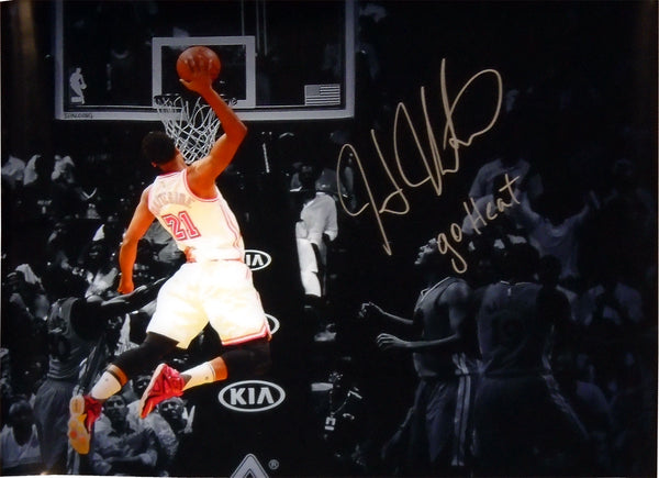 Hassan Whiteside "Go Heat" Autographed Miami Heat 16x20 Photo