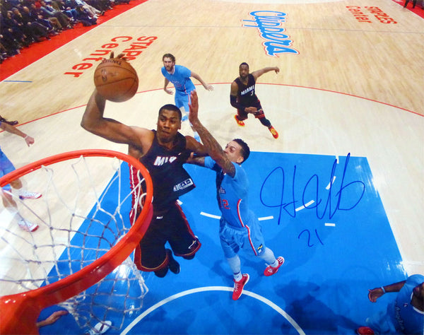 Hassan Whiteside Autographed Dunk vs LA Clippers 16x20 Photo