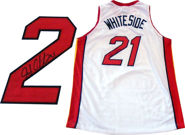 Hassan Whiteside Autographed Miami Heat White Jersey