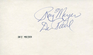 Ray Meyer Autographed 3x5 Index Card