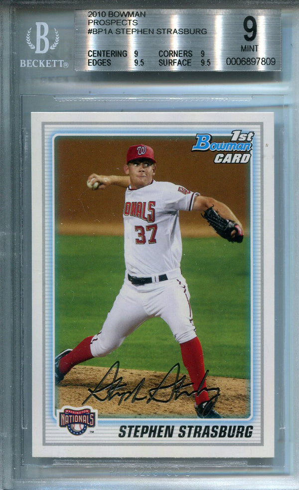 Stephen Strasburg 2010 Topps 1st Bowman Prospects Card (Beckett)