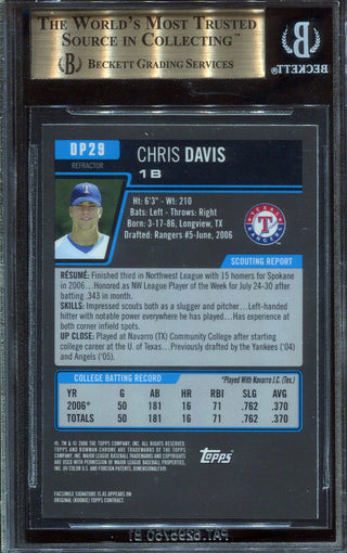 Chris Davis 2006 Topps 1st Bowman Chrome Refractors Rookie Card (Beckett)