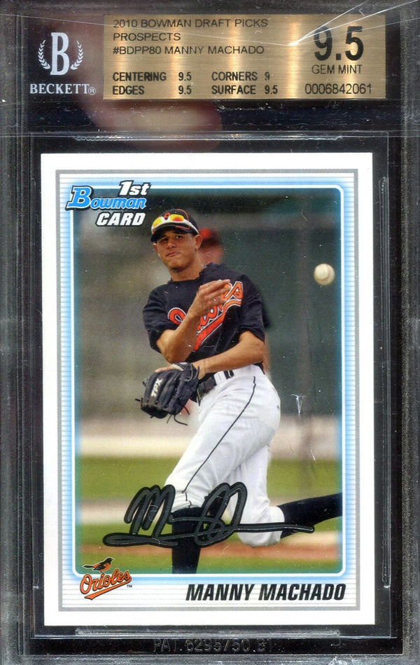 Manny Machado 2010 Bowman Prospects Card (Beckett)