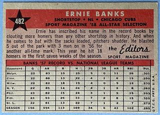 Ernie Banks 1958 Topps All Star baseball Card #482