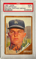 Don Drysdale Autographed 1962 Topps Card #340 (PSA)