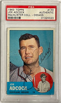 Joe Adcock Autographed 1963 Topps Card #170 (PSA)