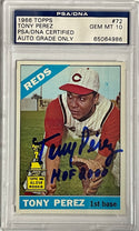 Tony Perez Autographed 1966 Topps Card #72 (PSA)