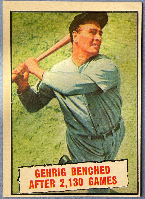 Gehrig Benched After 2130 Games 1961 Topps baseball Card #405