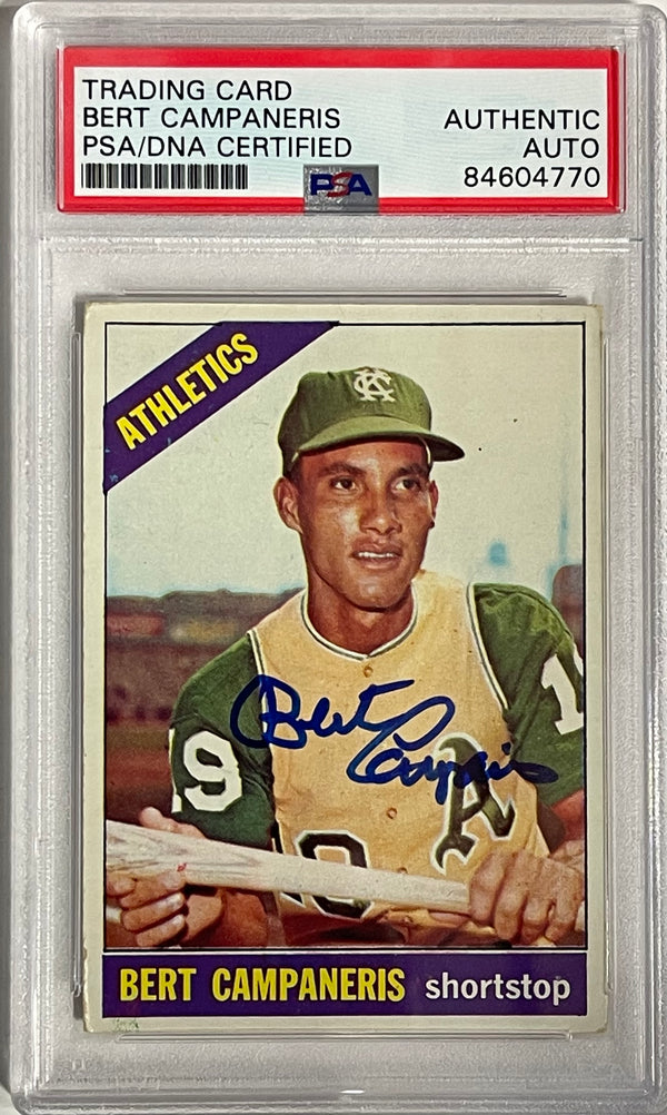 Bert Campaneris Autographed 1966 Topps Card #175 (PSA)