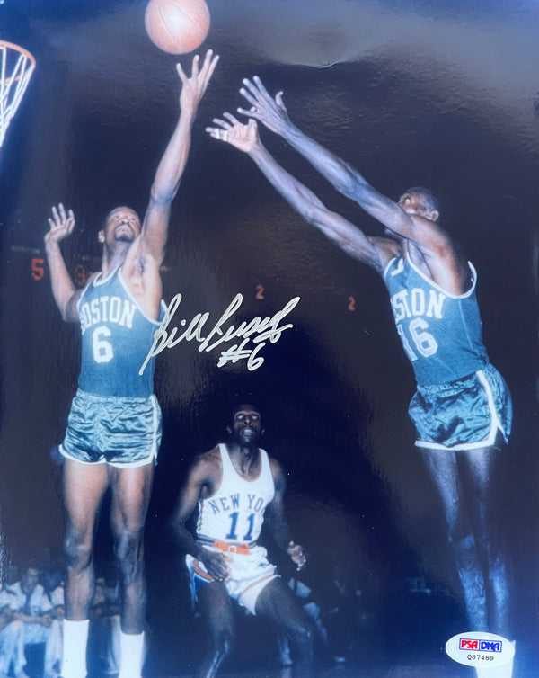 Bill Russell Autographed 8x10 Basketball Photo (PSA)