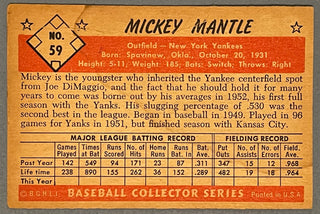 Mickey Mantle 1953 Bowman Baseball Card #59