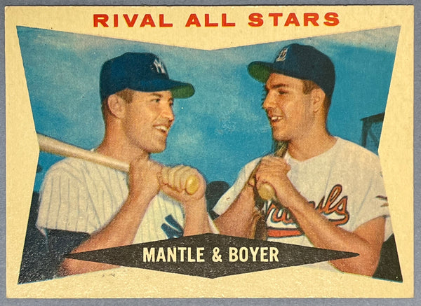 Mickey Mantle & Clete Boyer 1960 Topps Baseball Card #160