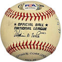 Ernie Banks Autographed Official Stat Baseball (PSA)