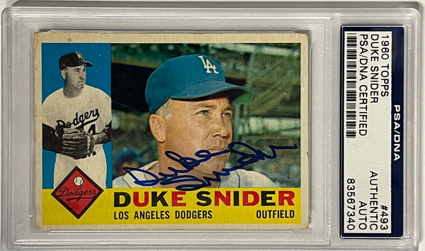 Duke Snider Autographed 1960 Topps Card #493 (PSA)