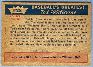 Ted Williams 1959 Fleer Baseball Card #28 July 14 1946 The Williams Shift