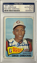 Leo Cardenas Autographed 1965 Topps Card #437 (PSA)