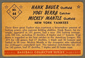 Mickey Mantle 1953 Bowman Baseball Card #44 Berra Bauer Mantle