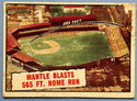 1961 Topps #406 Mantle Blasts 565 Ft Home Run Baseball Card