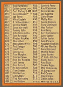 Mickey Mantle 1969 Topps Baseball Card #412 Mickey Mantle Checklist Unmarked