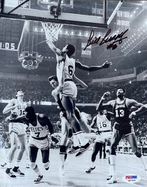 Bill Russell Autographed 8x10 Basketball Photo (PSA)