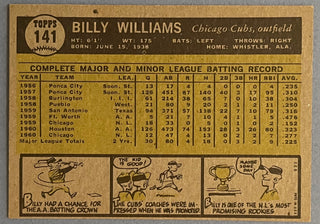 Billy Williams 1961 Topps Baseball Card #141