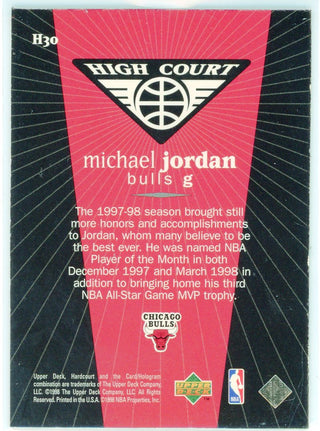 Michael Jordan 1998 Upper Deck High Court Card #H30